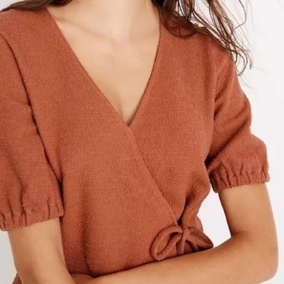 Xs madewell unique orange madewell top (texture and thread) nwot - Picture 6 of 8